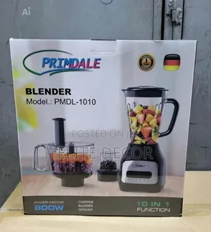 Primdale 10-in-1 Blender Food Processor – Chopper, Grinder Juicer
