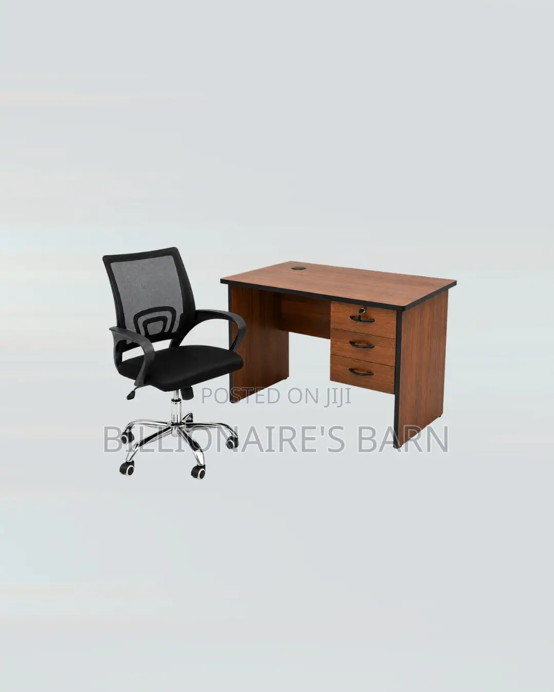 Practical 1m Desk and Secretarial Mesh Chair for Office Routines