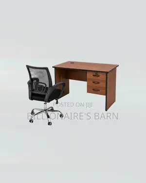 Practical 1m Desk and Secretarial Mesh Chair for Office Routines