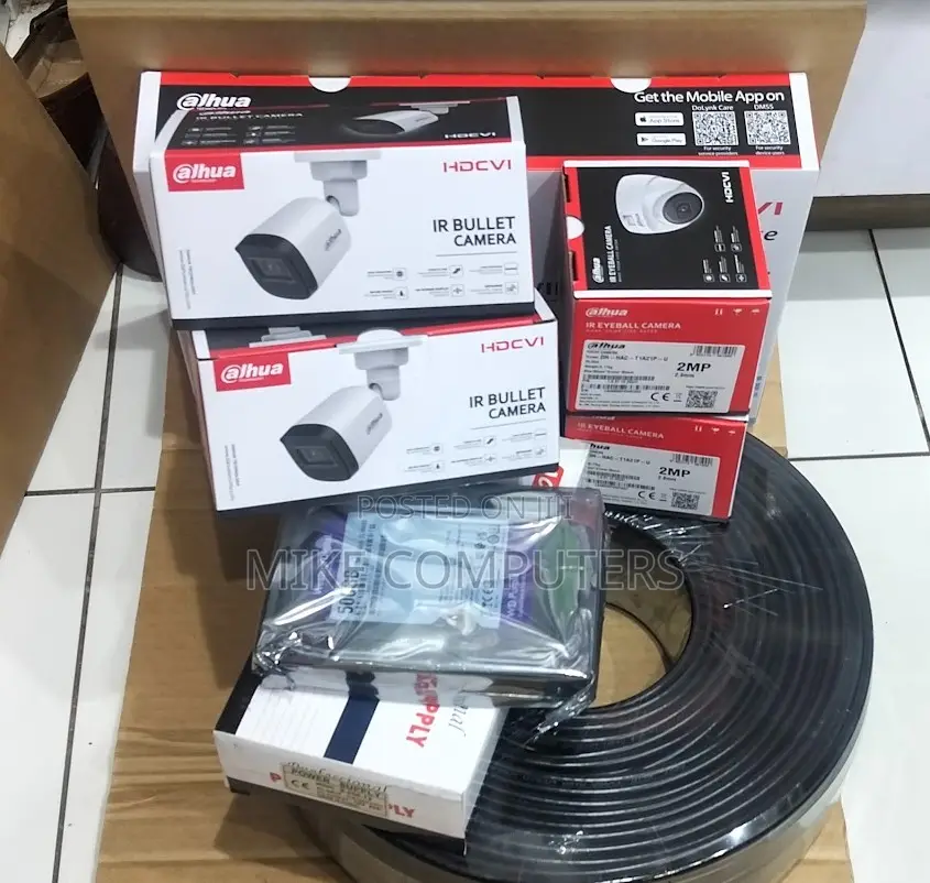 Dahua CCTV 4 Camera Set Full Package Kit 4 1080p