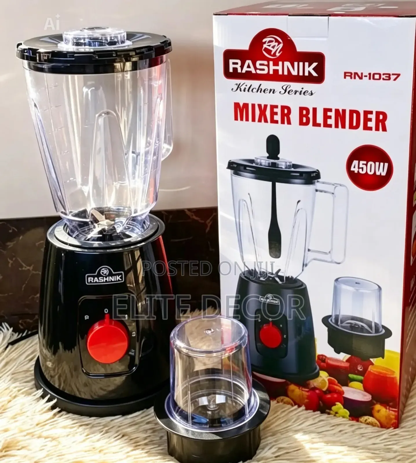 Rashnik 2 in 1 Blender Plus Grinder
450 Watts.