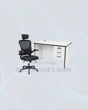 Practical 1m Desk and Black Flip-Up Arms Ergonomic Chair for Task Flow