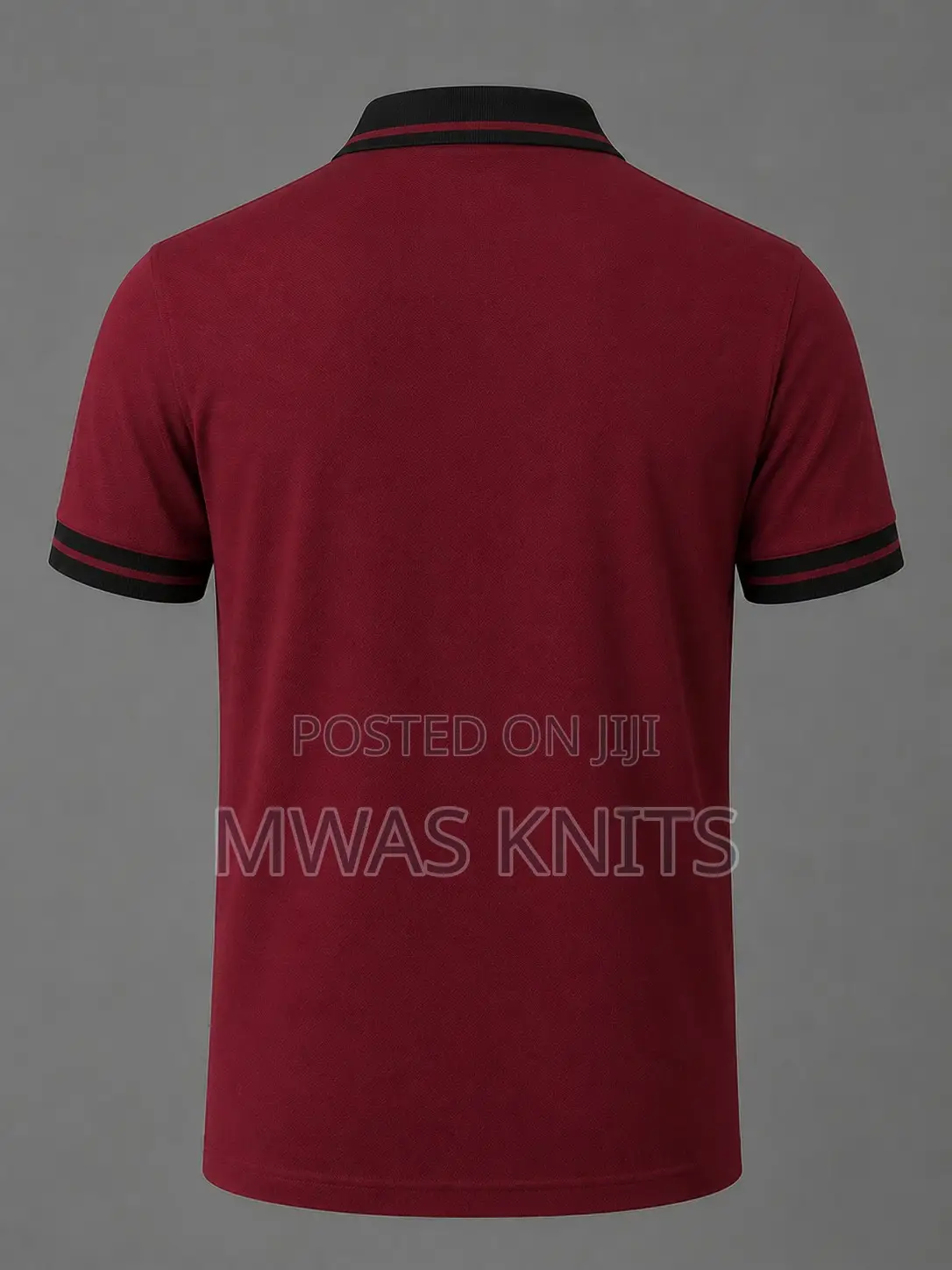 Maroon Collar Black Polo Tshirt Fashion Cotton