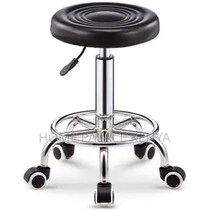 Rolling Stool: Adjustable Black Saddle Stool With 5 Casters