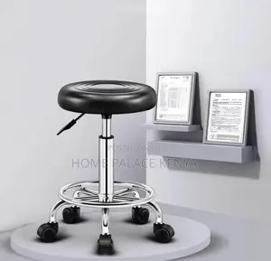 Rolling Stool: Adjustable Black Saddle Stool With 5 Casters