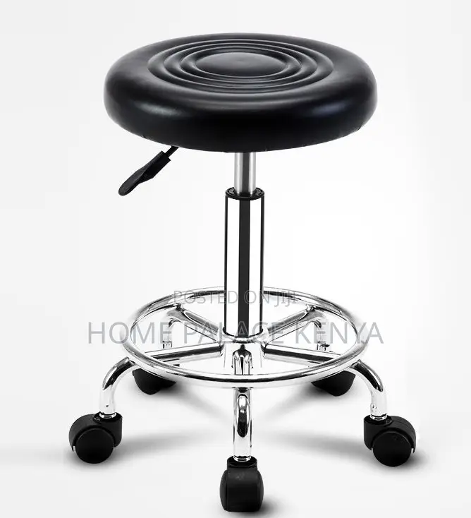 Rolling Stool: Adjustable Black Saddle Stool With 5 Casters