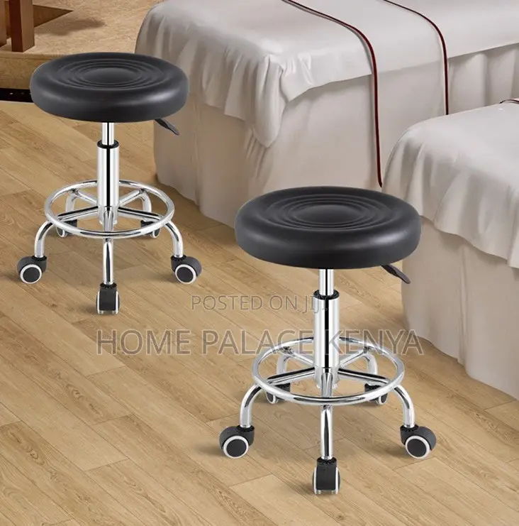 Rolling Stool: Adjustable Black Saddle Stool With 5 Casters