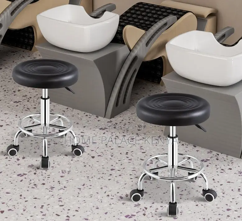 Rolling Stool: Adjustable Black Saddle Stool With 5 Casters