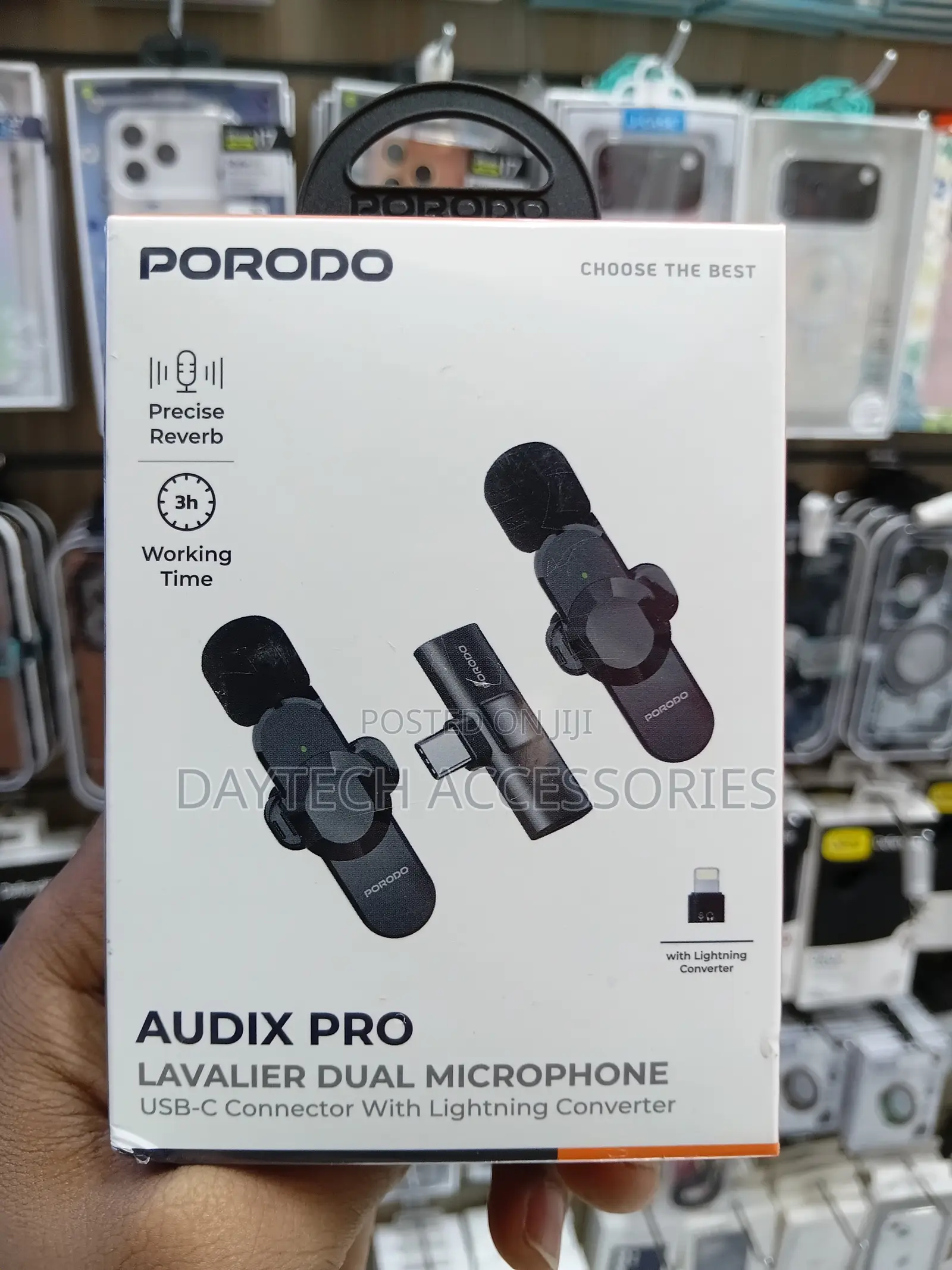 The Porodo Audix Pro Lavalier Dual Microphone.