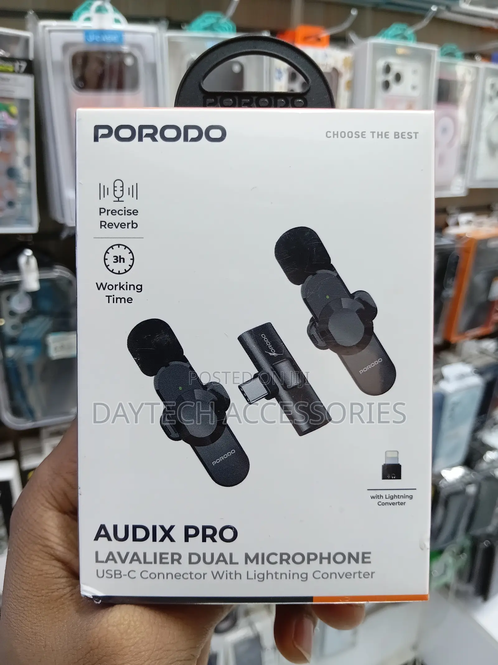 The Porodo Audix Pro Lavalier Dual Microphone.