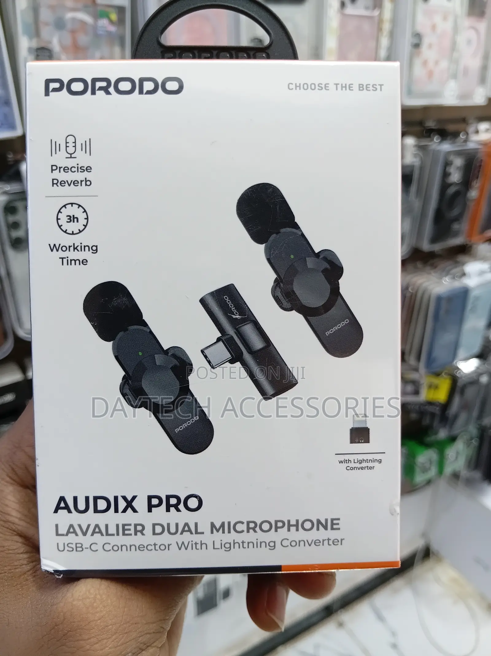 The Porodo Audix Pro Lavalier Dual Microphone.