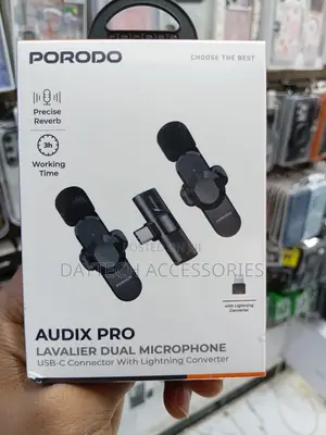 The Porodo Audix Pro Lavalier Dual Microphone.