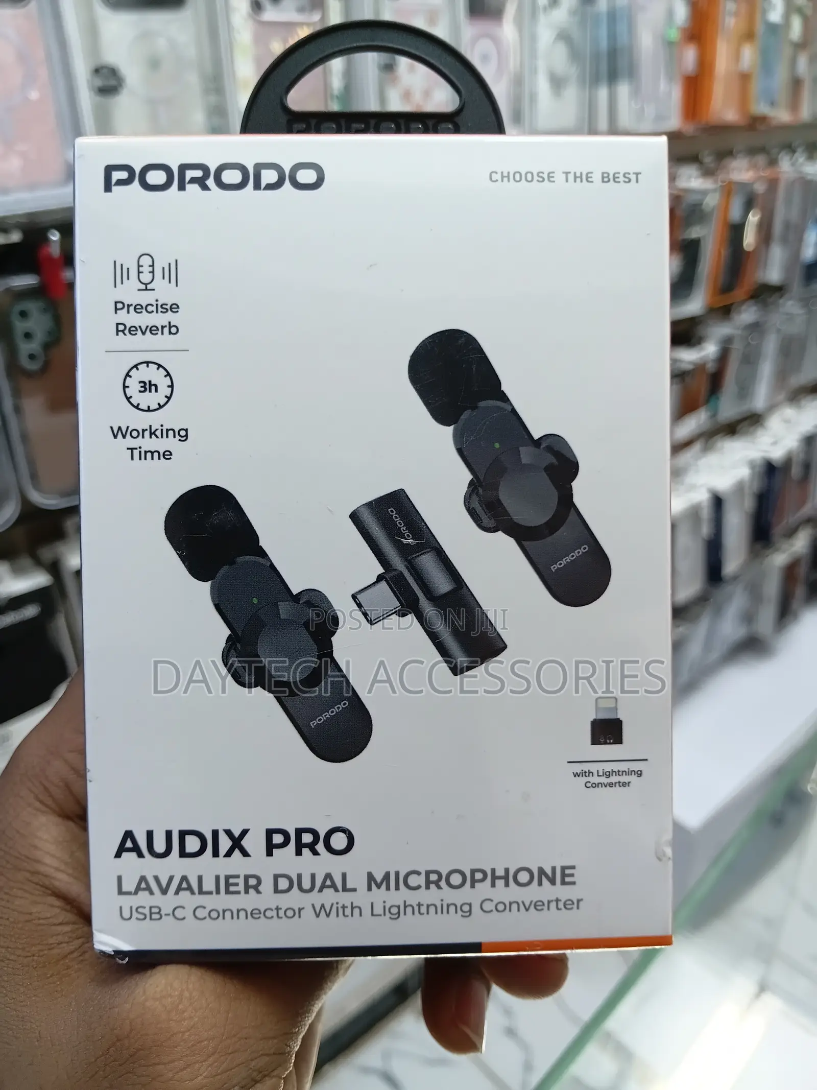 The Porodo Audix Pro Lavalier Dual Microphone.