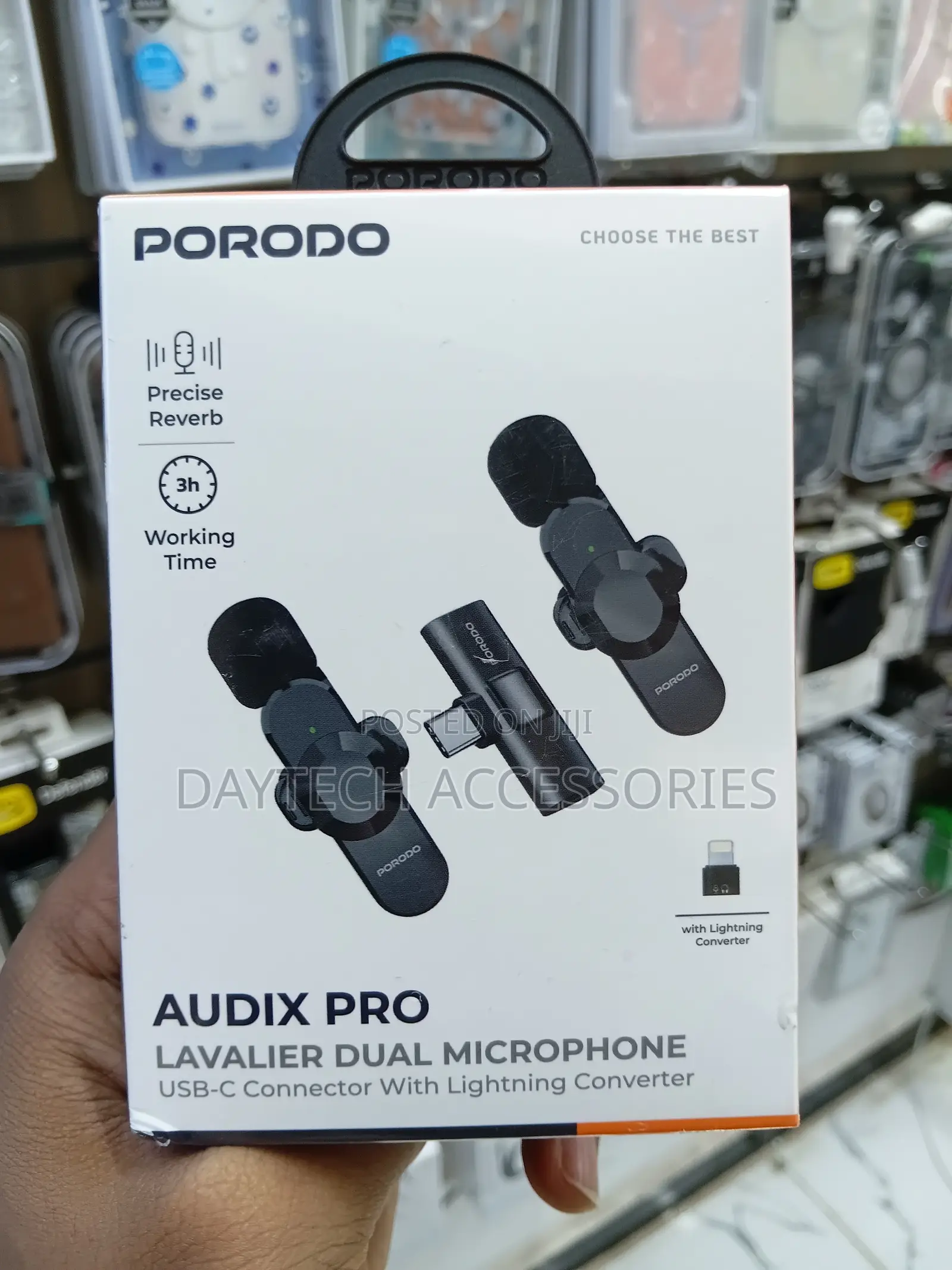This Is a Porodo Audix Pro Lavalier Dual Microphone.