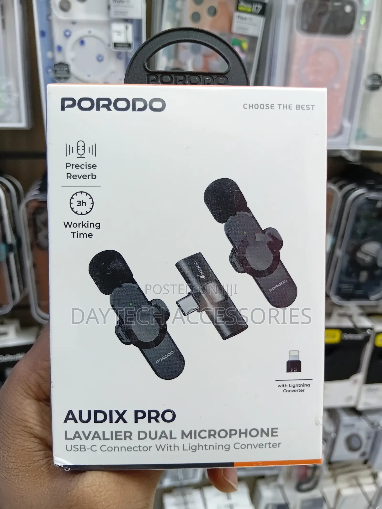This Is a Porodo Audix Pro Lavalier Dual Microphone.