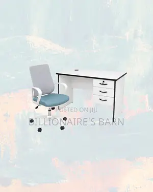 Practical 1m Desk and Mid-Back Ergonomic Mesh Chair for Tidy Working
