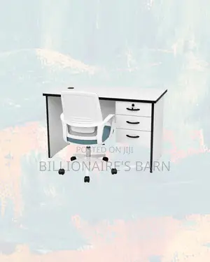 Practical 1m Desk and Mid-Back Ergonomic Mesh Chair for Tidy Working