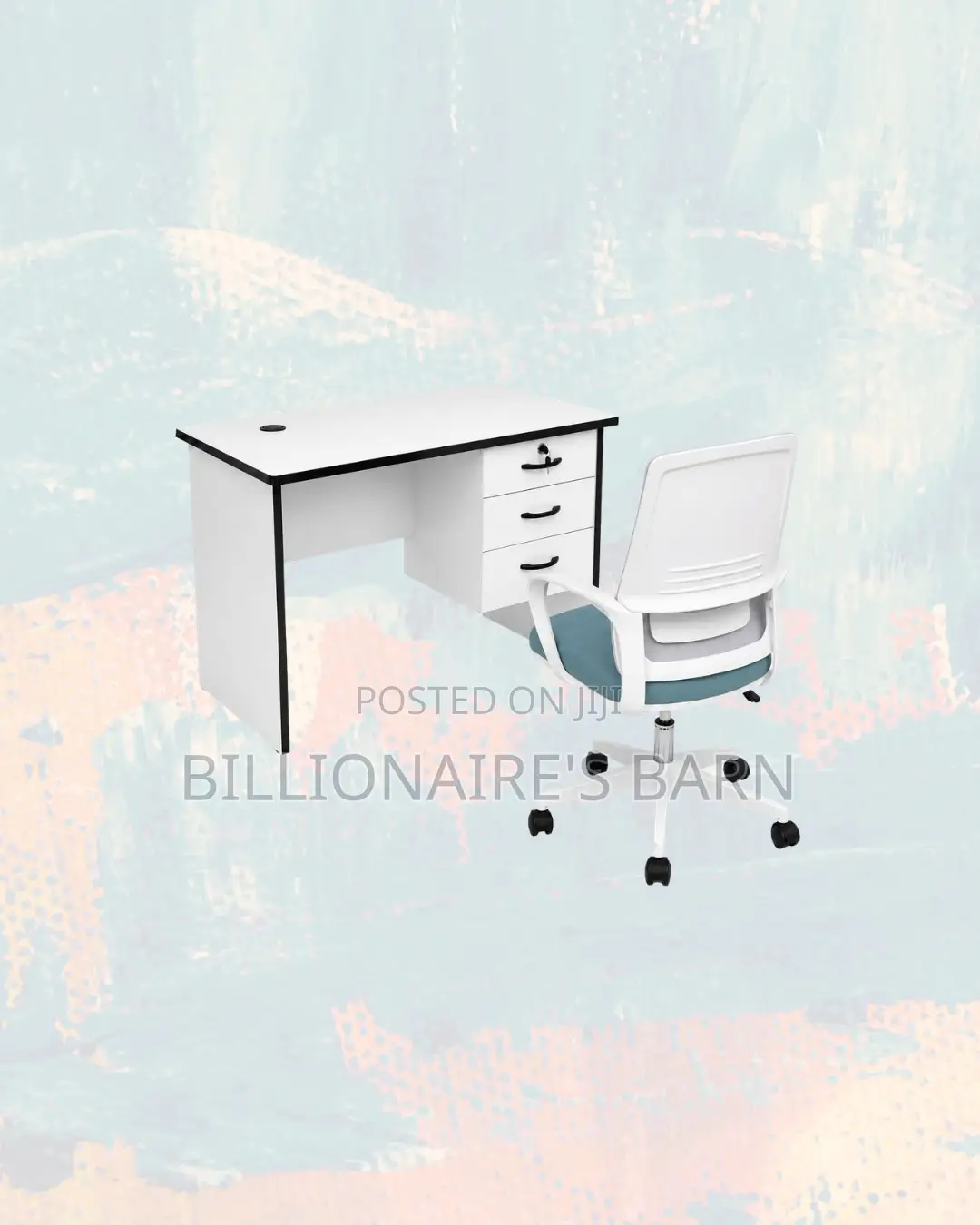 Practical 1m Desk and Mid-Back Ergonomic Mesh Chair for Tidy Working