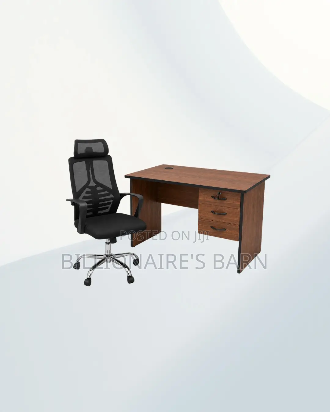 Practical 1m Desk and High-Back Ergonomic Chair for Desk Productivity
