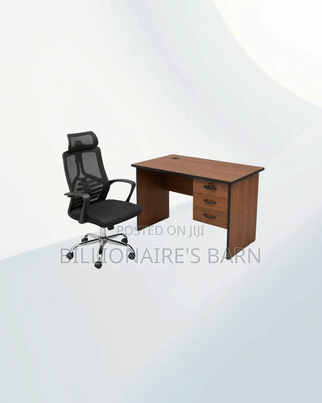 Practical 1m Desk and High-Back Ergonomic Chair for Desk Productivity