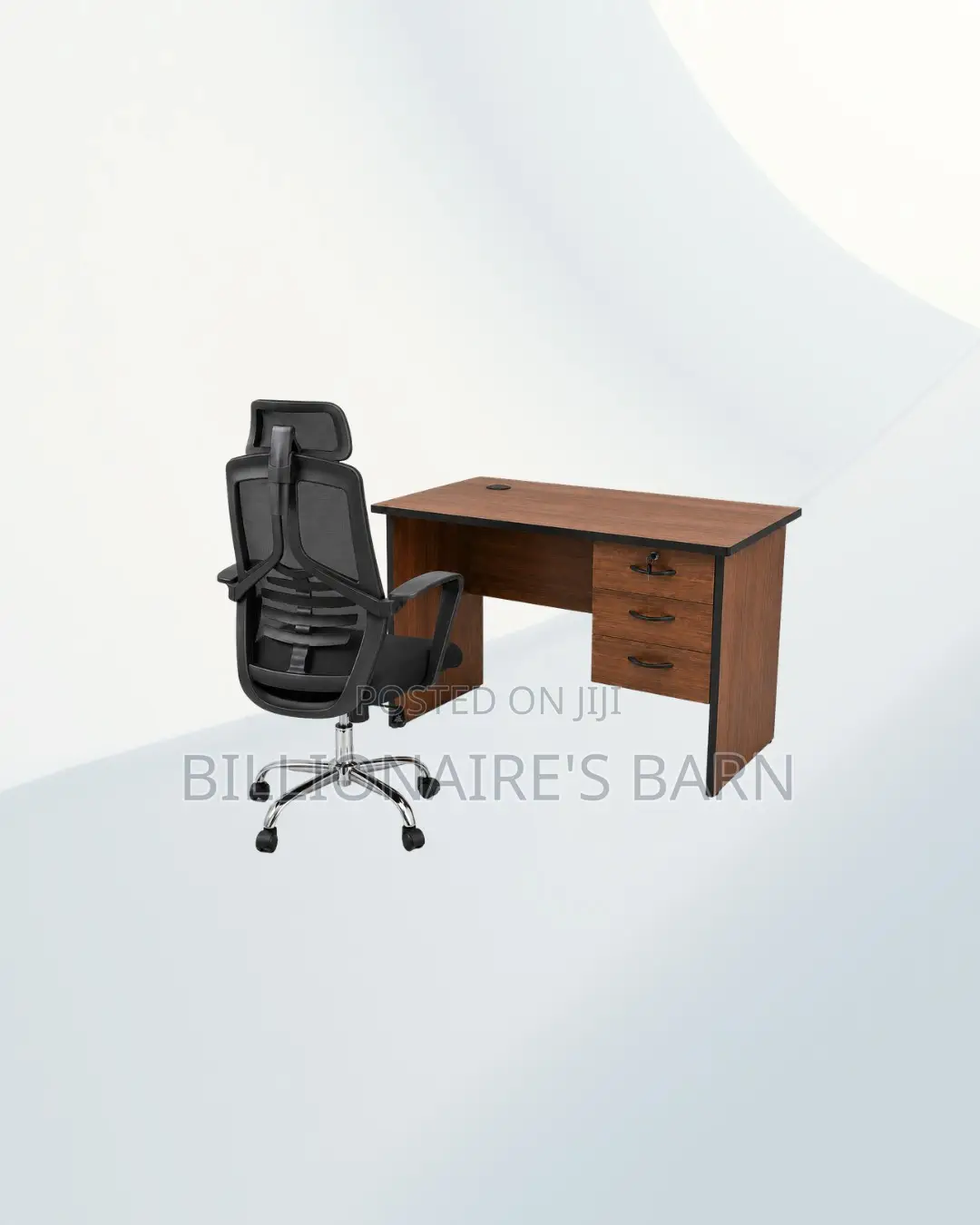 Practical 1m Desk and High-Back Ergonomic Chair for Desk Productivity