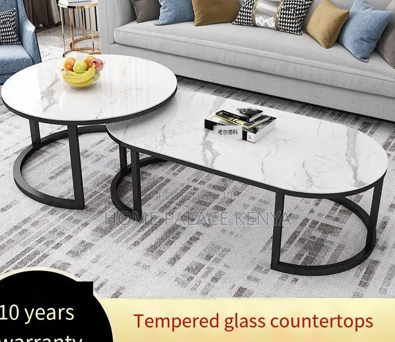 Nesting Table: Round Oval Nesting Coffee Tables With Metal Frame