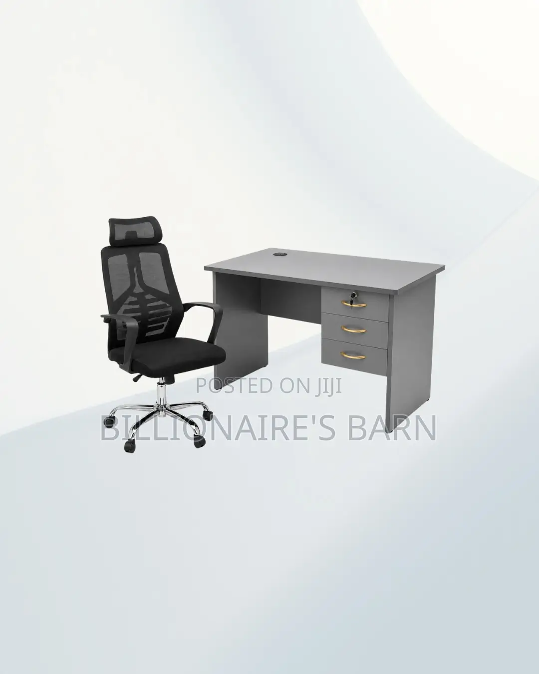 Practical 1m Desk and High-Back Ergonomic Mesh Chair, Workday Comfort