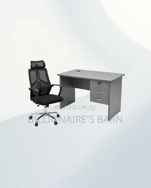 Practical 1m Desk and High-Back Ergonomic Mesh Chair, Workday Comfort