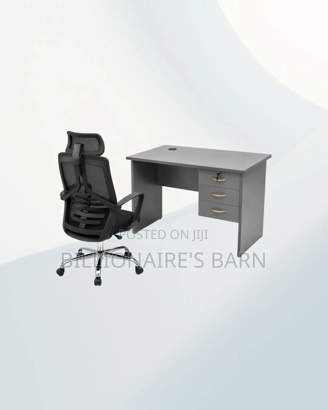 Practical 1m Desk and High-Back Ergonomic Mesh Chair, Workday Comfort