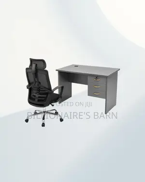 Practical 1m Desk and High-Back Ergonomic Mesh Chair, Workday Comfort