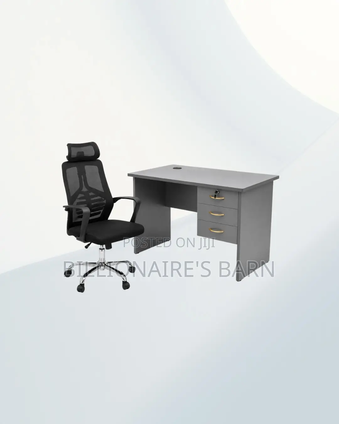 Practical 1m Desk and High-Back Ergonomic Mesh Chair, Workday Comfort