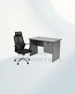 Practical 1m Desk and High-Back Ergonomic Mesh Chair, Workday Comfort