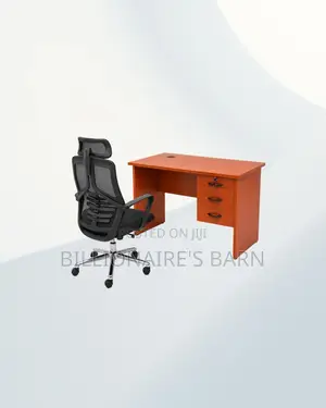 Practical 1m Desk and High-Back Ergonomic Mesh Chair for Workday Focus