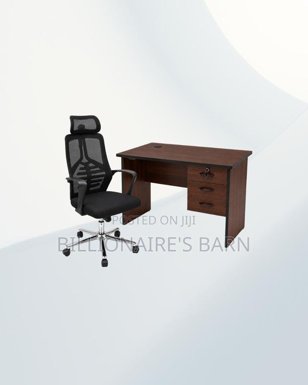 Practical 1m Desk and High-Back Ergonomic Mesh Chair, Study Sessions