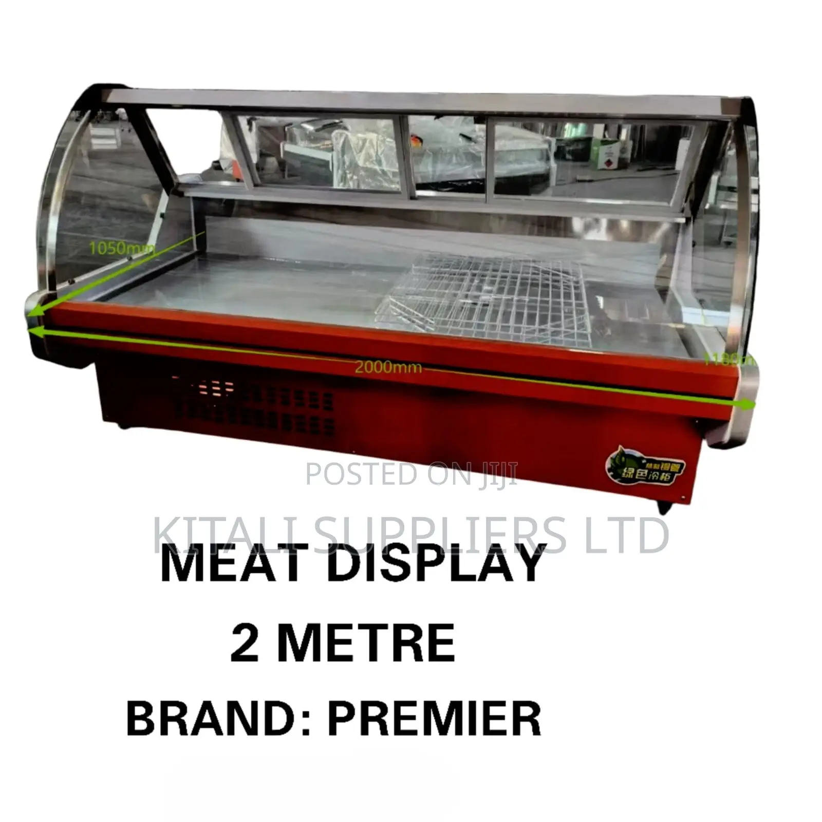Premier 2-Metre Curved Glass Commercial Meat Display Counter –
