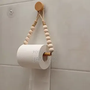 Hemp Rope Beaded Toilet Paper Holder –Zy