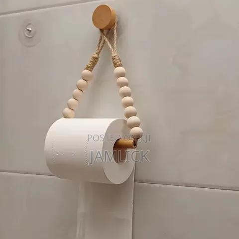 Hemp Rope Beaded Toilet Paper Holder –Zy