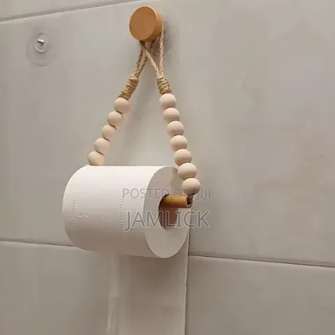 Hemp Rope Beaded Toilet Paper Holder –Zy