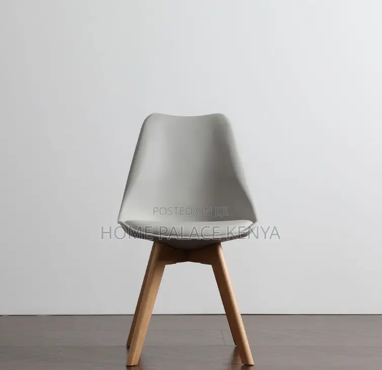 Dining Chair: Luma Padded Plastic Seat With Solid Wooden Legs