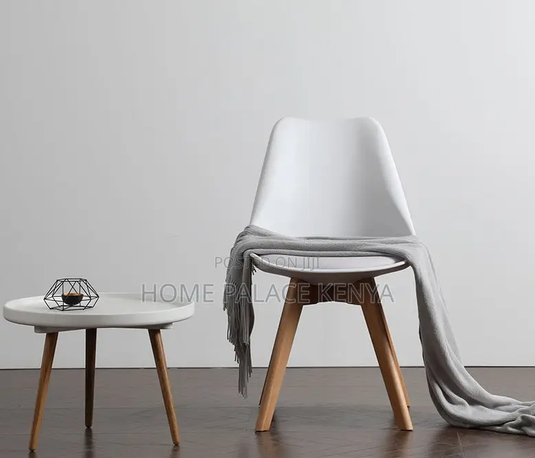 Dining Chair: Luma Padded Plastic Seat With Solid Wooden Legs