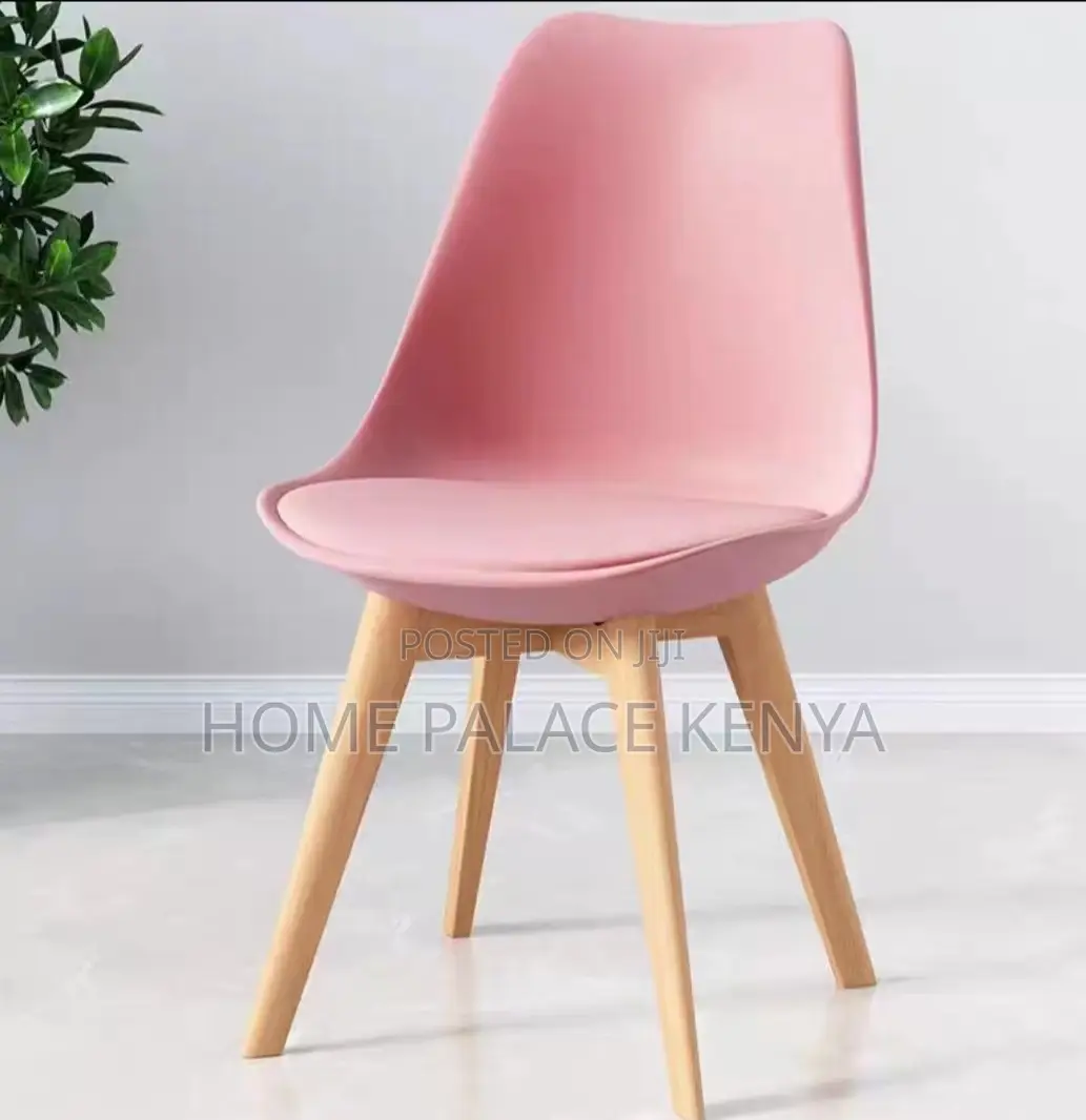 Dining Chair: Luma Padded Plastic Seat With Solid Wooden Legs