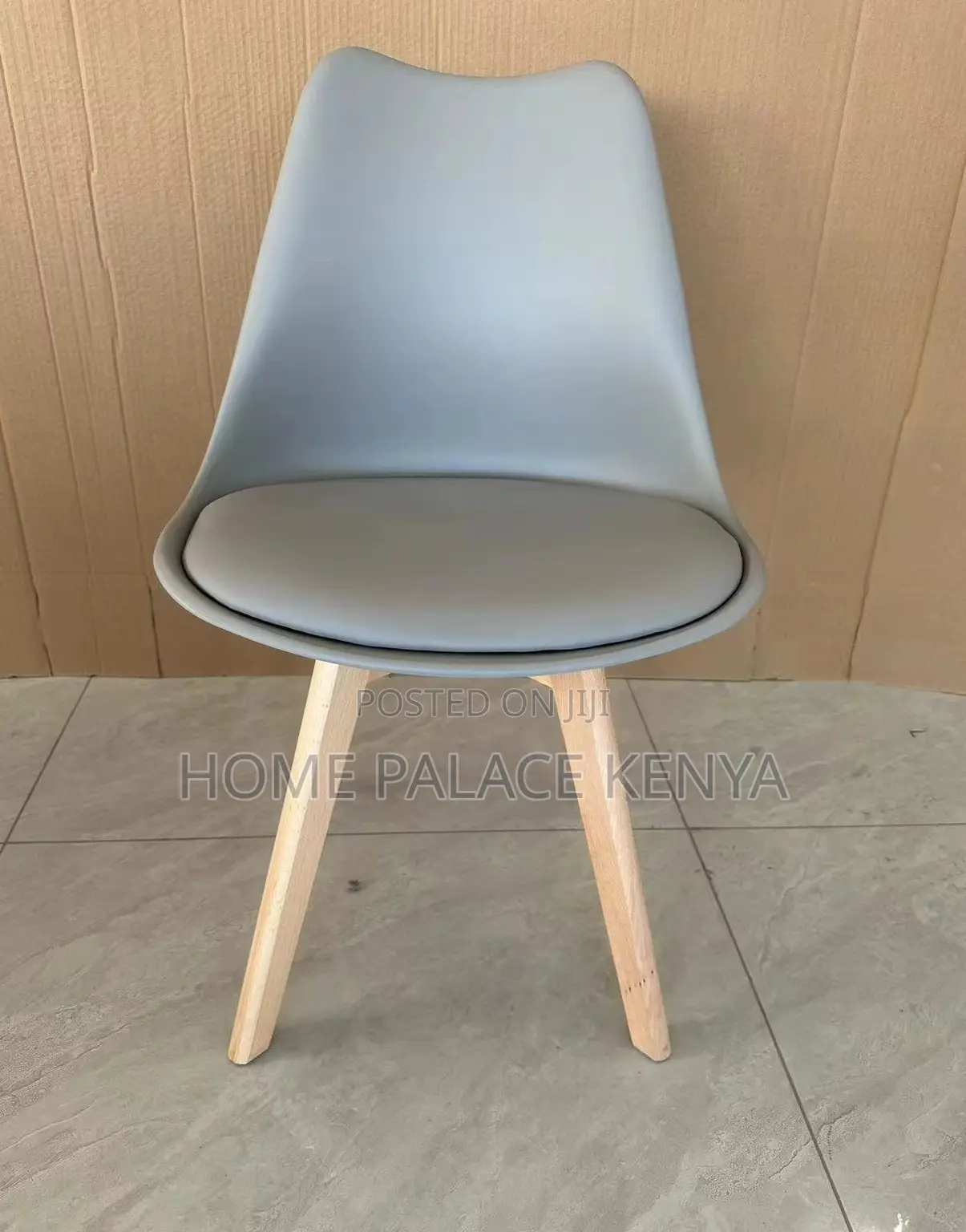 Dining Chair: Luma Padded Plastic Seat With Solid Wooden Legs