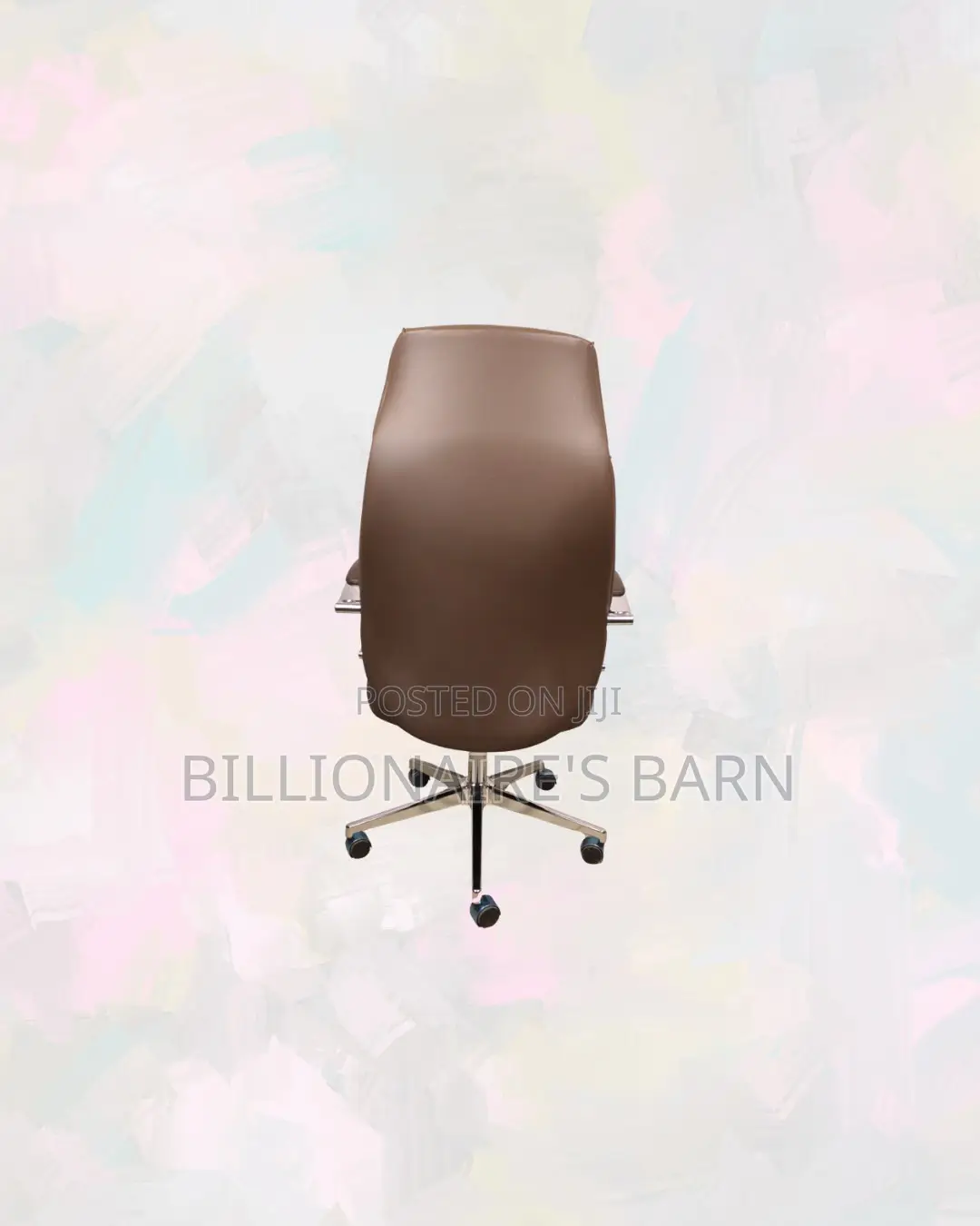 Practical Brown Executive Leather Chair High Back for Work From Home