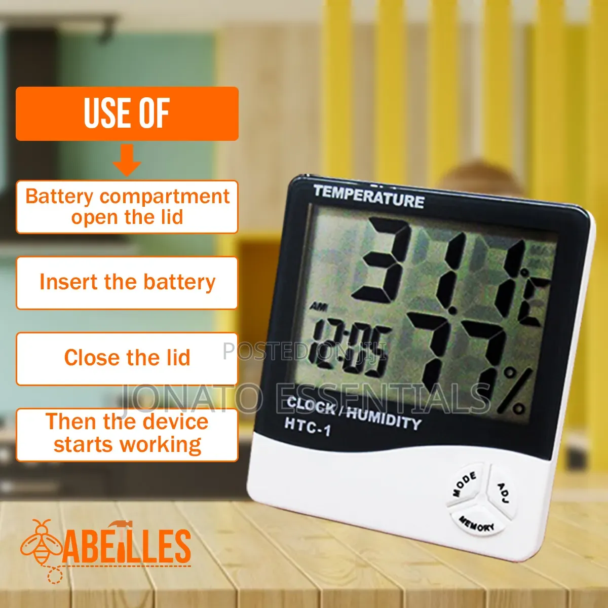 Digital Temperature And Humidity Meter Clock