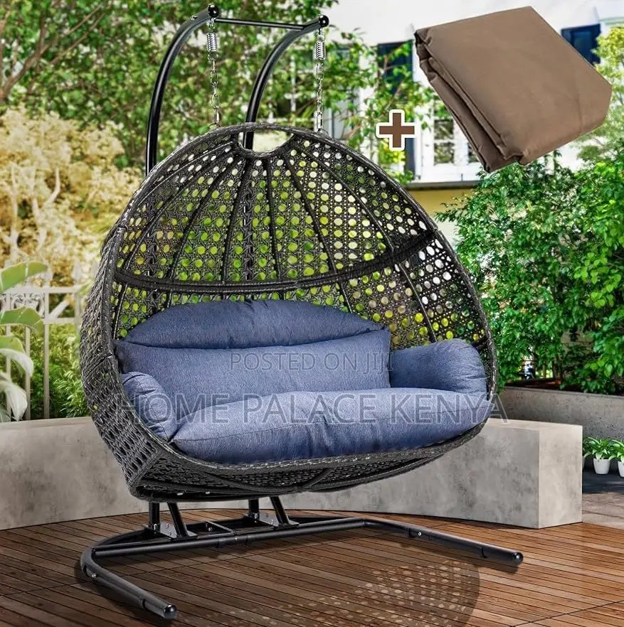 Swing Chair: Haven Double Seater Rattan Swing With Stand