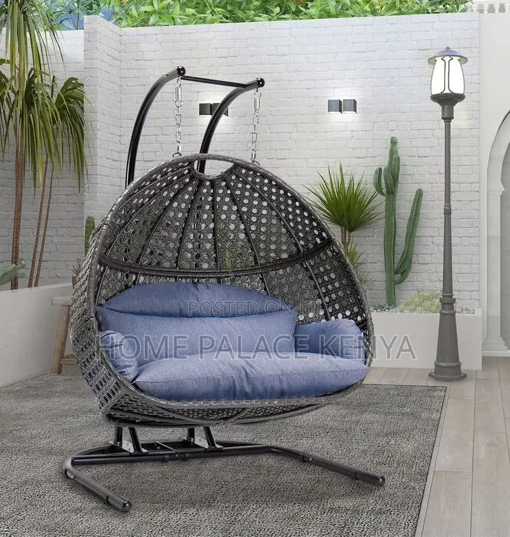 Swing Chair: Haven Double Seater Rattan Swing With Stand
