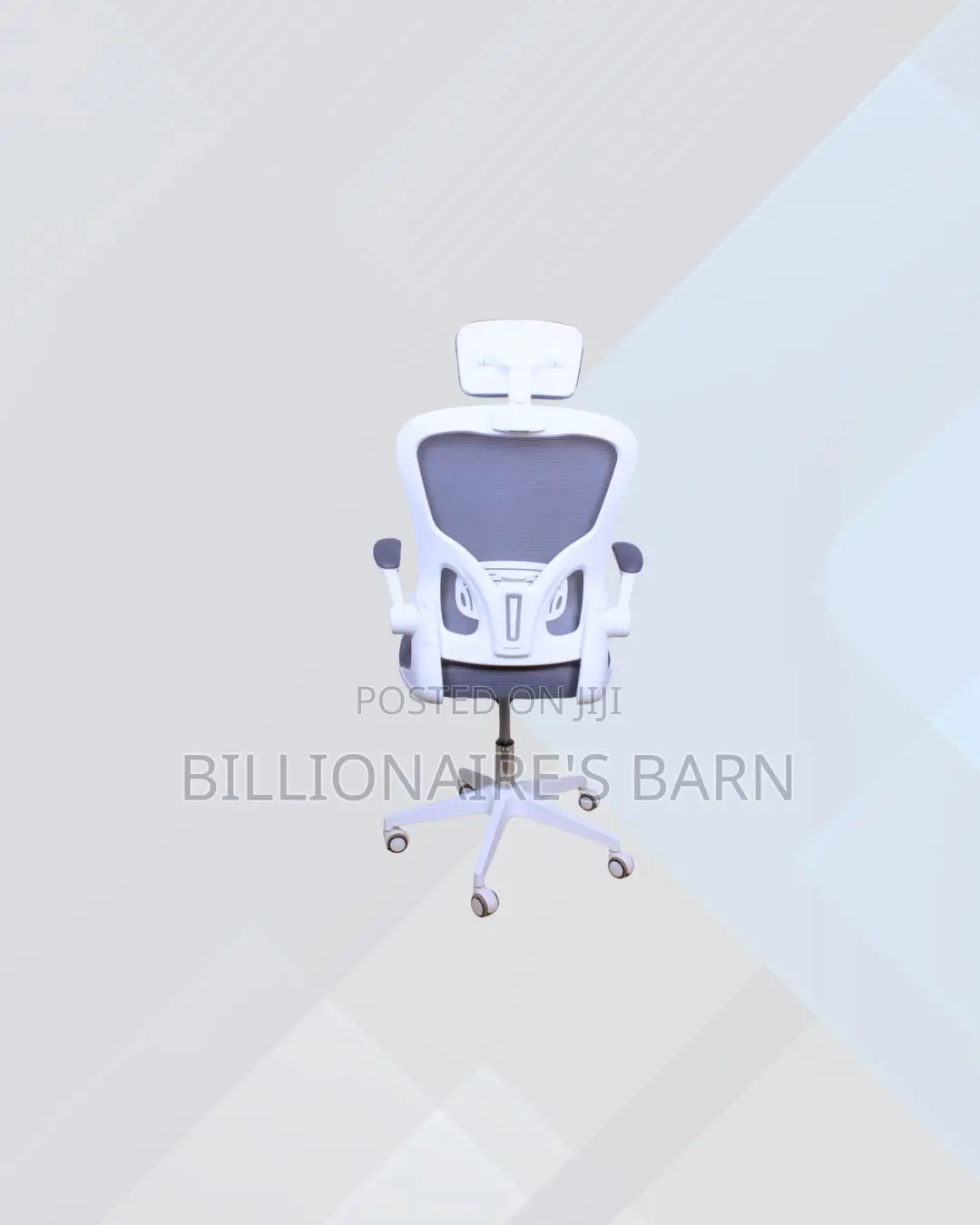 White Ergonomic Office Chair With Headrest for Work From Home