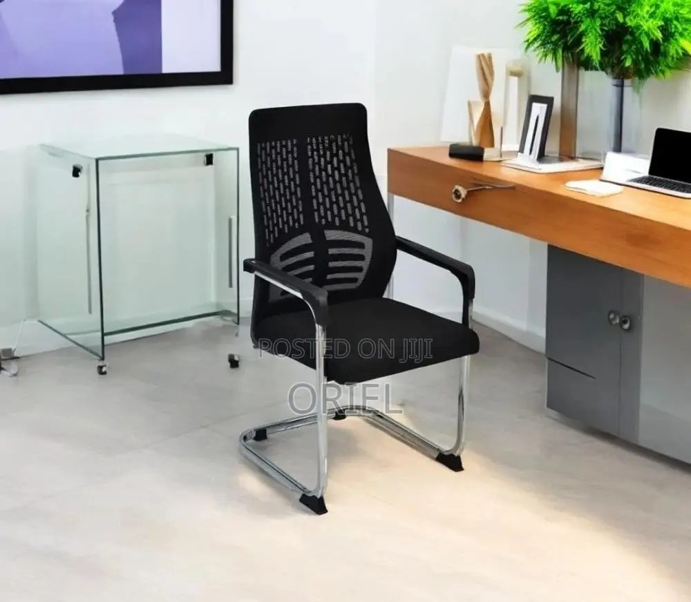 Office Chair : Mid-Back Sled Base Clerical Office Seat