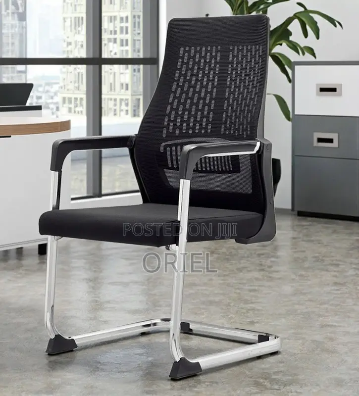 Office Chair : Mid-Back Sled Base Clerical Office Seat
