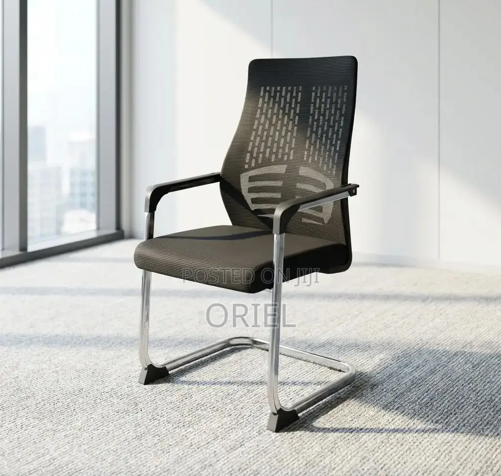Office Chair : Mid-Back Sled Base Clerical Office Seat
